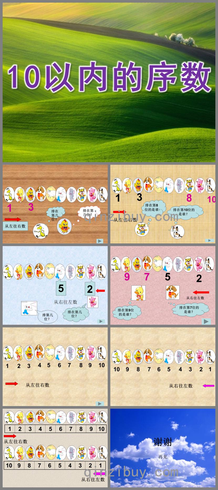 中班數學10以內的序數PPT課件