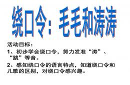 大班語言繞口令毛毛和濤濤PPT課件