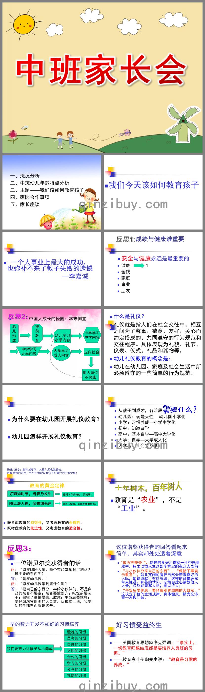 幼兒園中班家長(zhǎng)會(huì)PPT