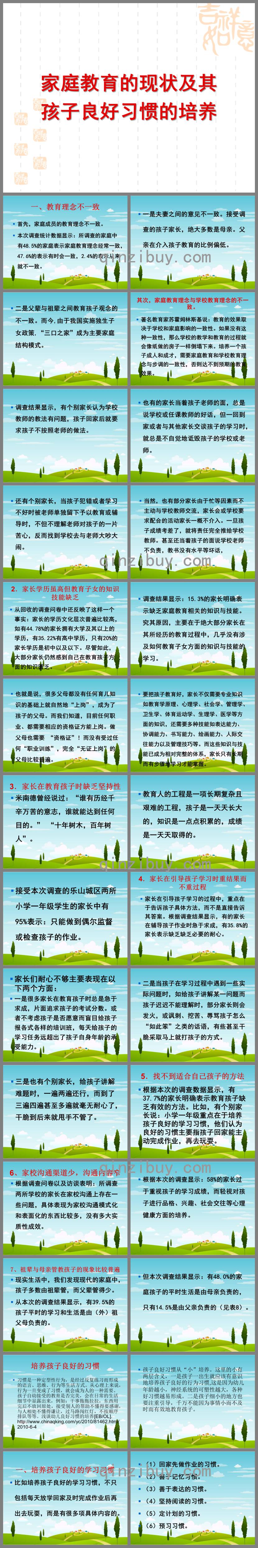 家庭教育的現狀及其孩子良好習慣的培養PPT課件