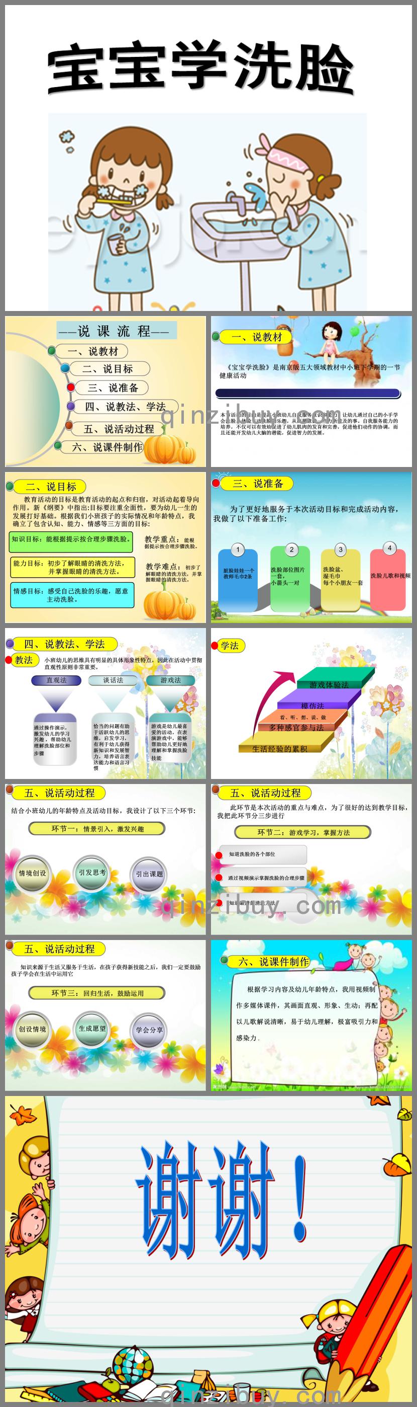 小班健康說課稿寶寶學洗臉PPT課件