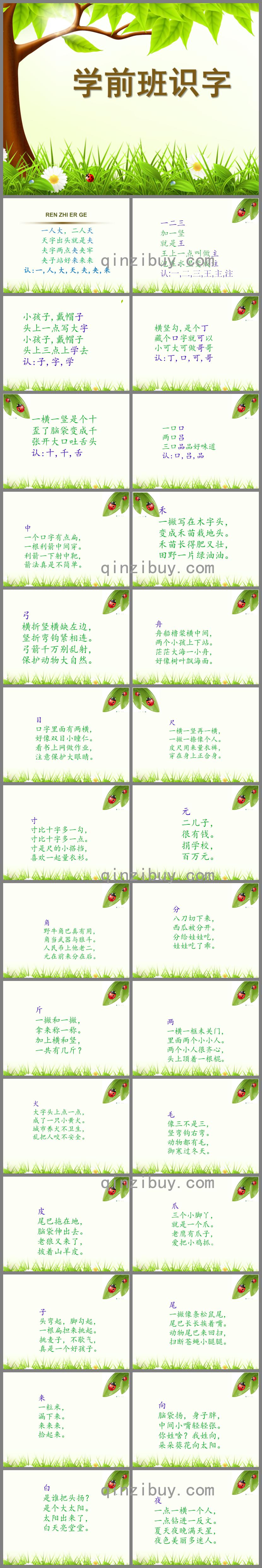 幼兒園學(xué)前班識(shí)字課件PPT