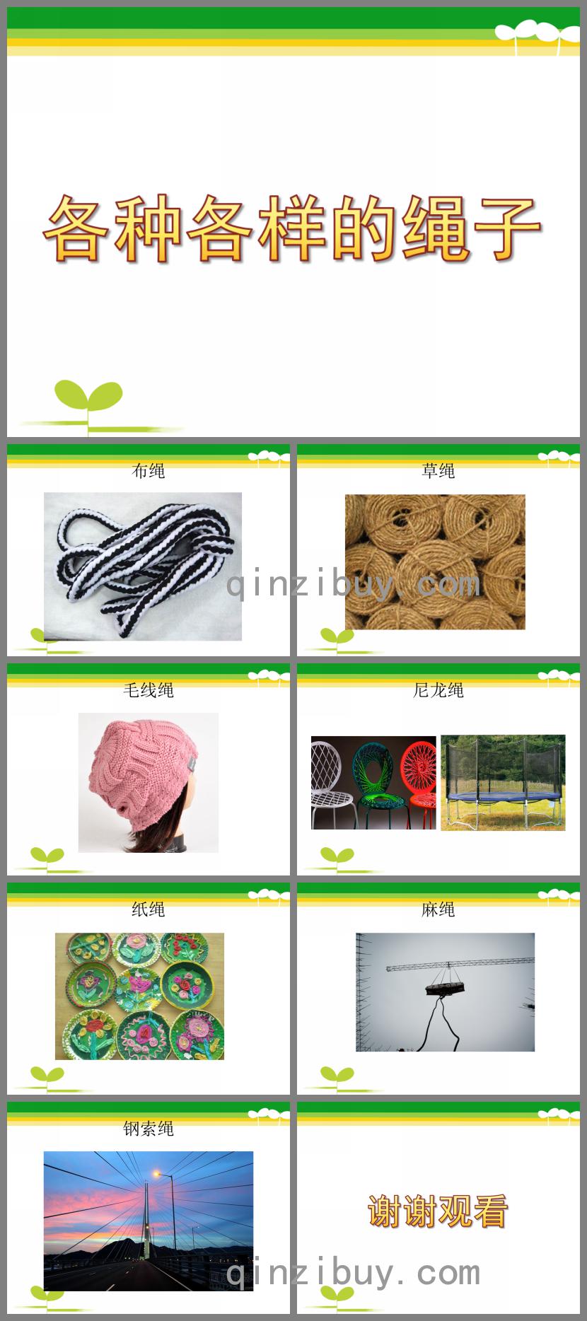中班科學活動各種各樣的繩子PPT課件