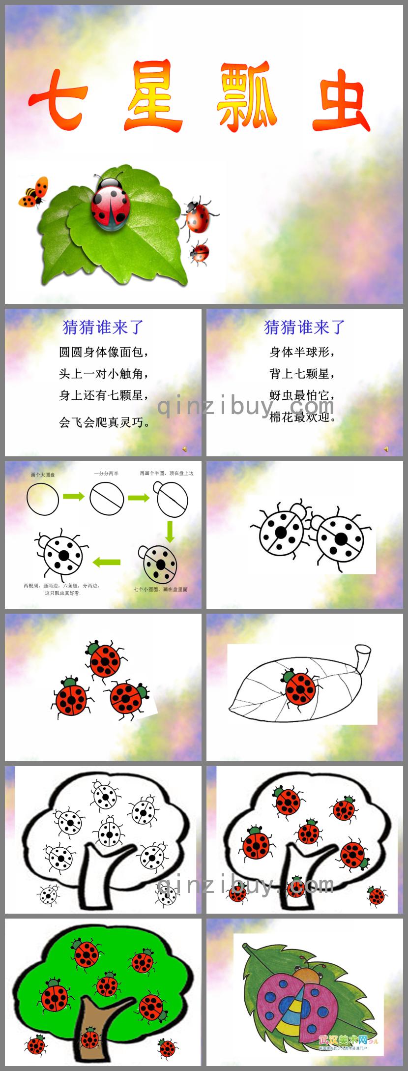 幼兒園美術七星瓢蟲PPT課件音頻