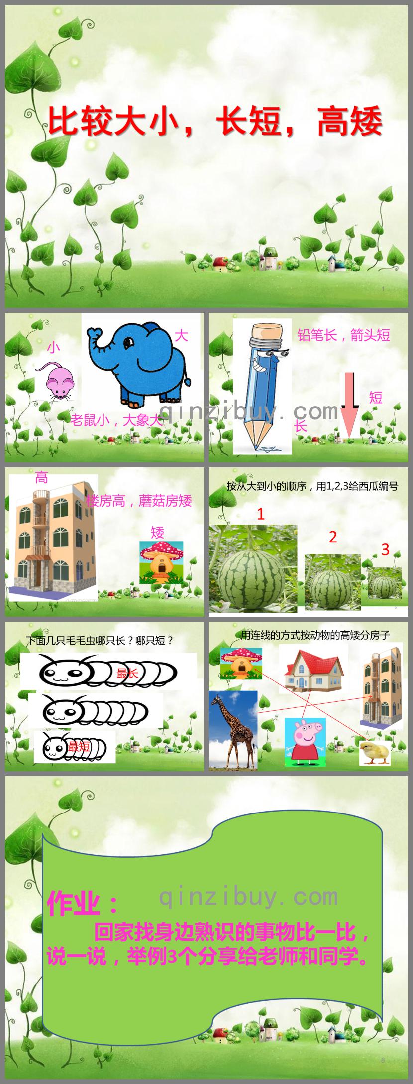 學(xué)前班數(shù)學(xué)比較大小-長短-高矮PPT課件
