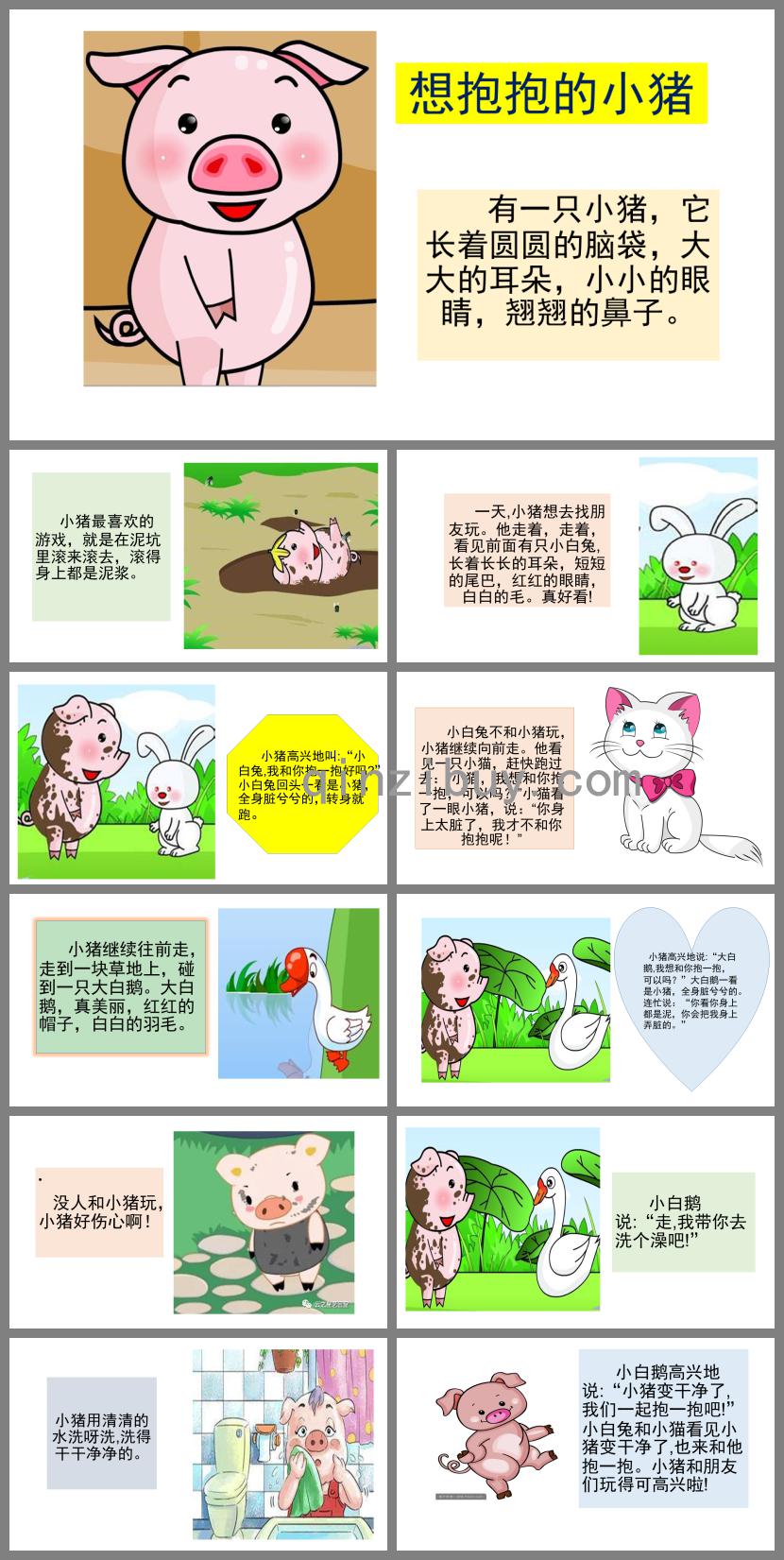 中班語言想抱抱的小豬PPT課件