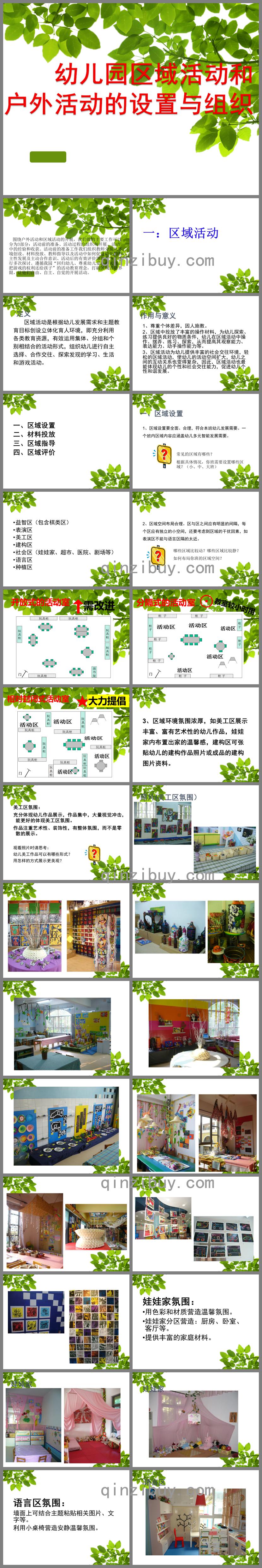 幼兒園區域活動和戶外活動的設置與組織PPT課件