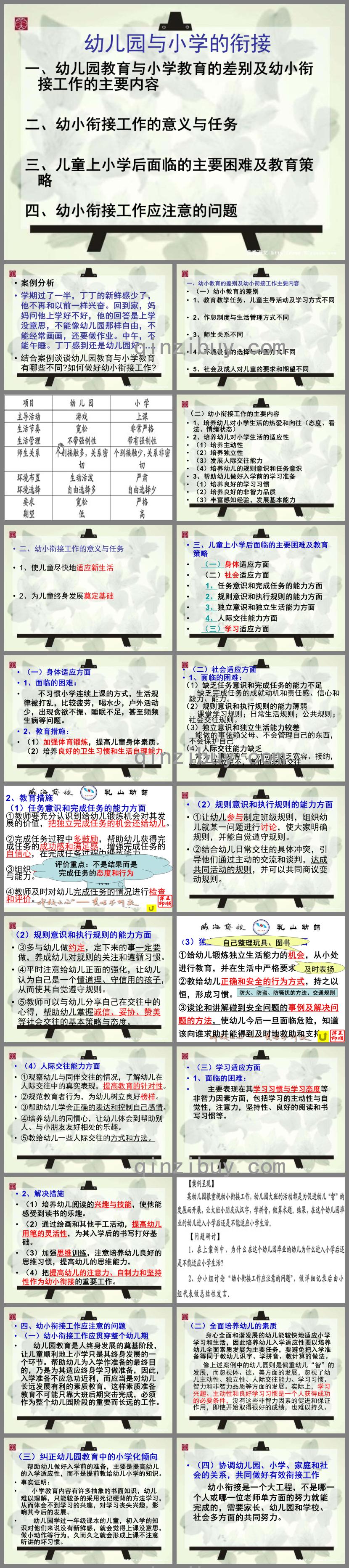 幼兒園與小學的銜接PPT課件