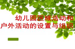幼兒園區(qū)域活動和戶外活動的設(shè)置與組織PPT課件