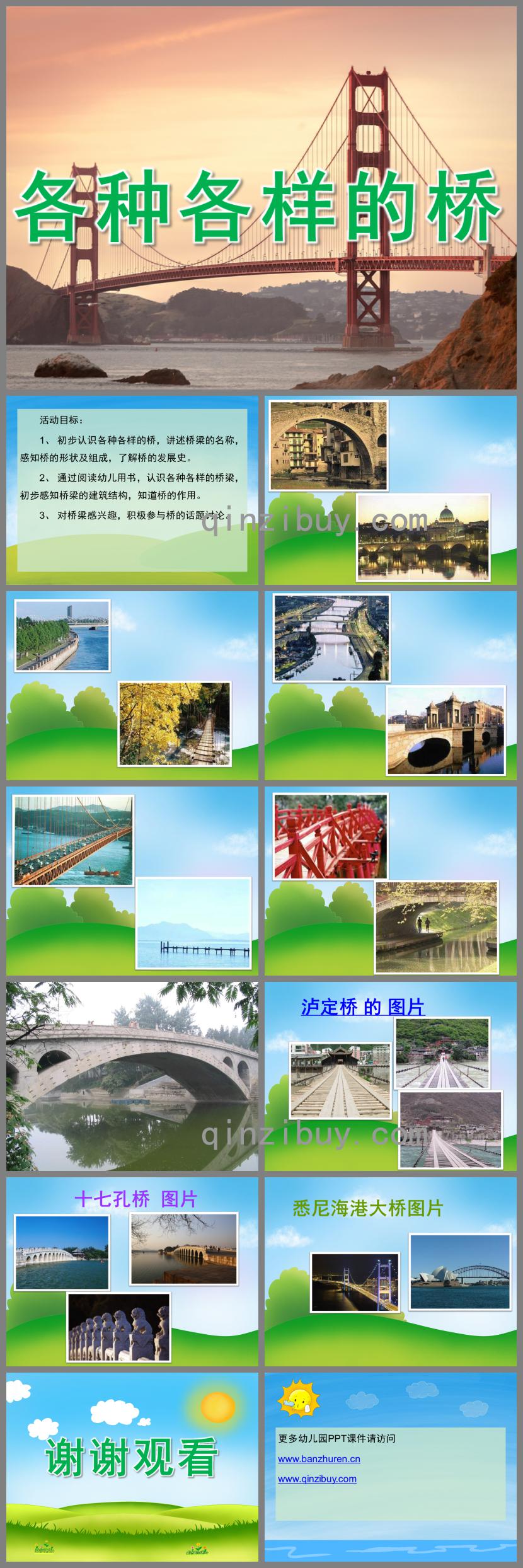 大班科學各種各樣的橋PPT課件