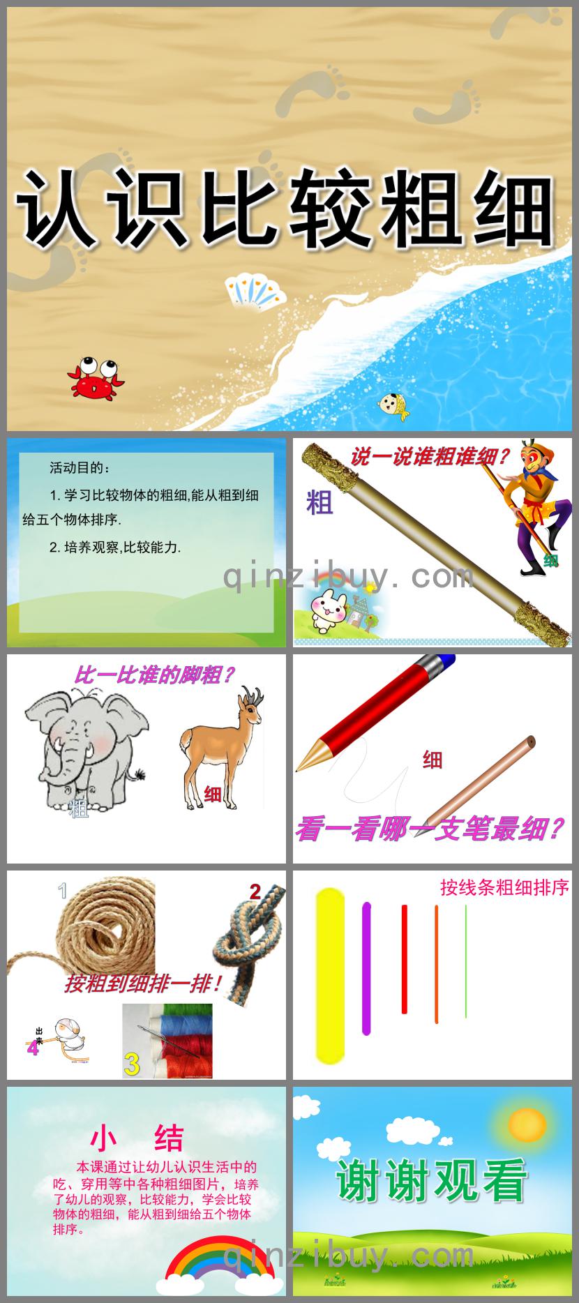 中班數學認識比較粗細PPT課件