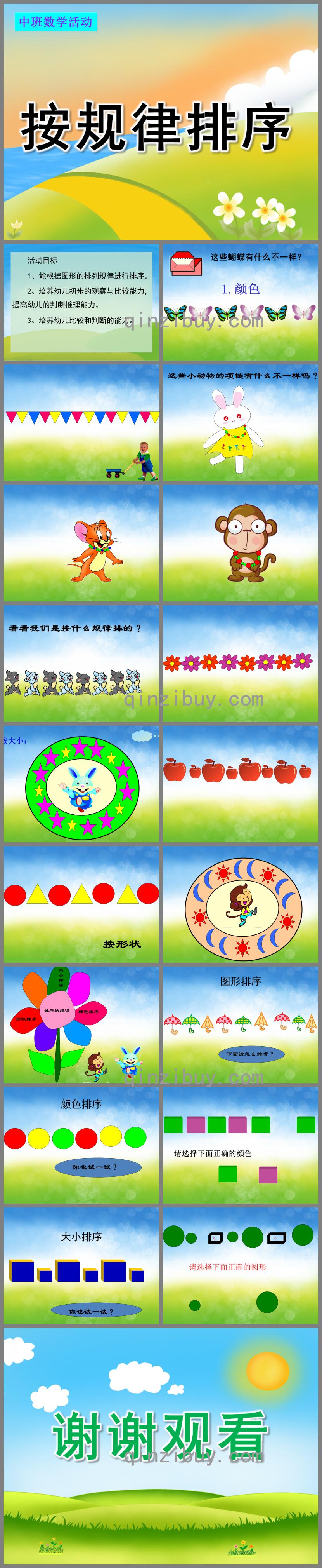 中班數(shù)學活動按規(guī)律排序PPT課件