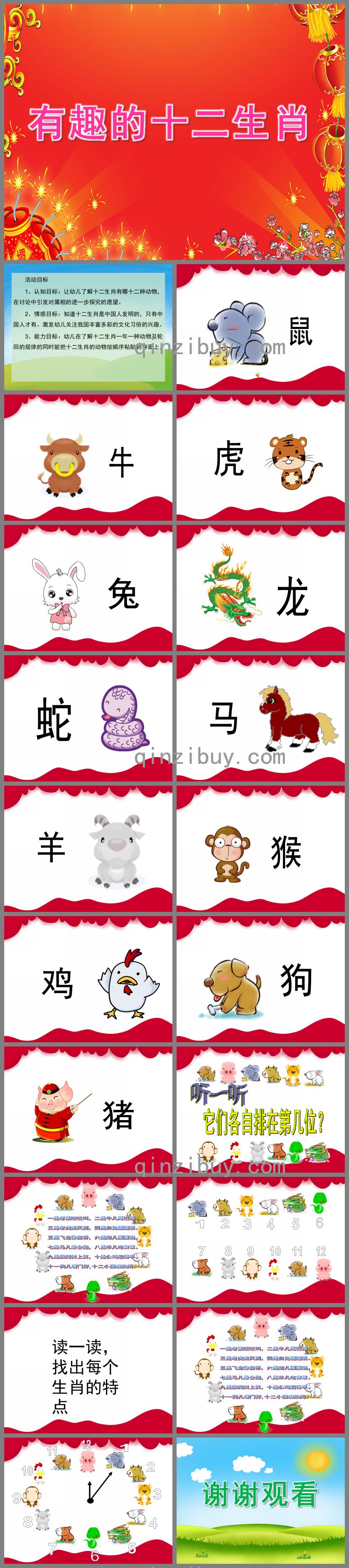 大班活動有趣的十二生肖PPT課件