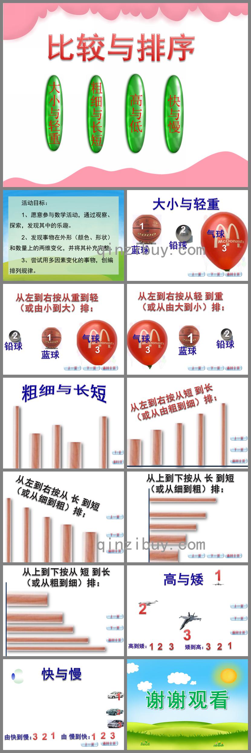 學前班數學比較與排序PPT課件
