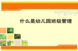 什么是幼兒園班級管理PPT課件
