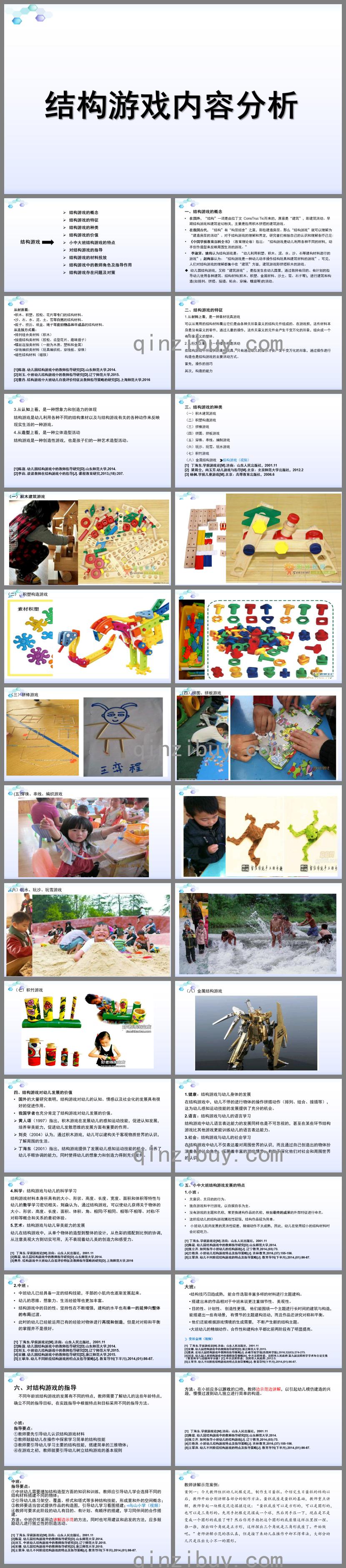 幼兒園結構游戲內容分析PPT課件