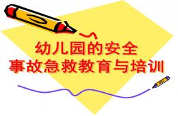 幼兒園的安全事故急救教育與培訓PPT課件