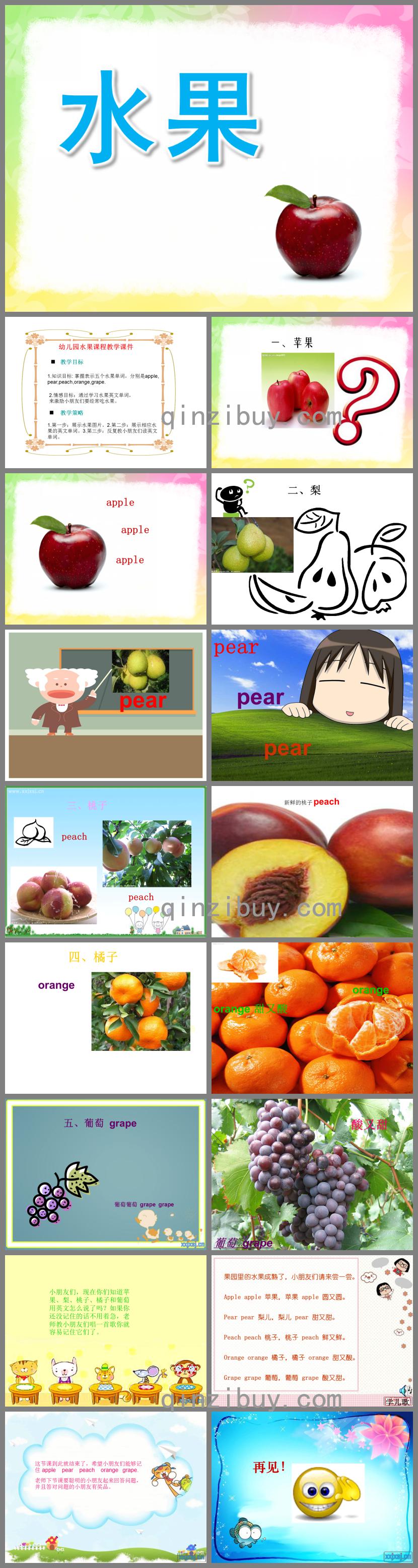 幼兒園英語教學水果PPT課件
