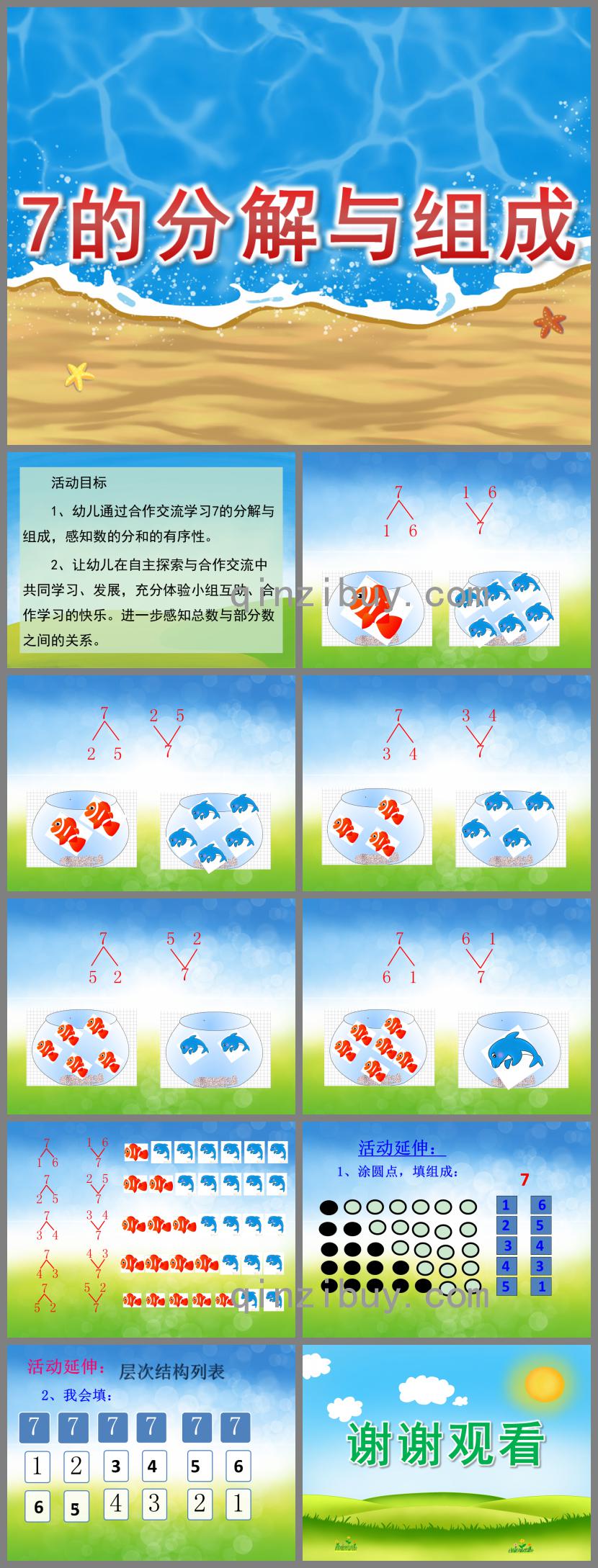 大班數(shù)學7的分解與組成PPT課件