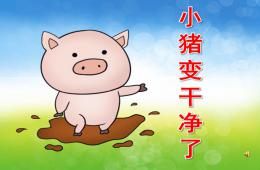 中班語言活動小豬變干凈了PPT課件錄音音樂