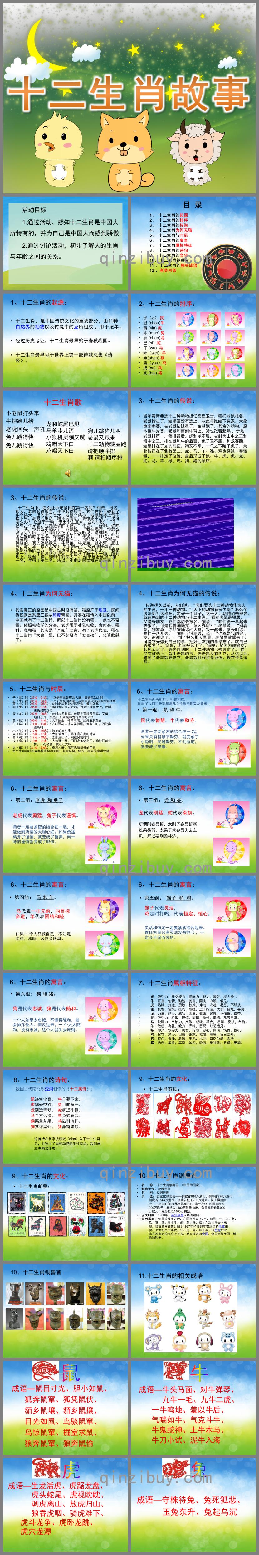 幼兒園十二生肖故事PPT課件