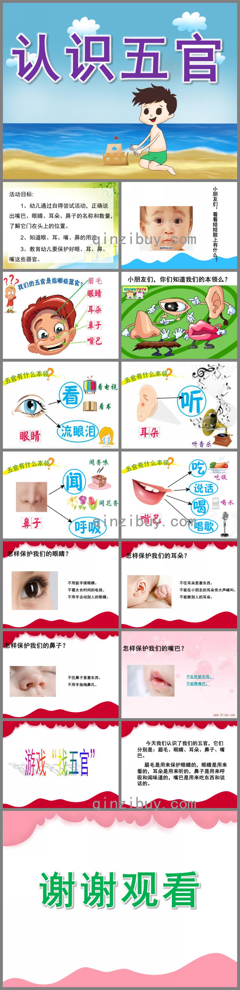 小班認識五官PPT課件
