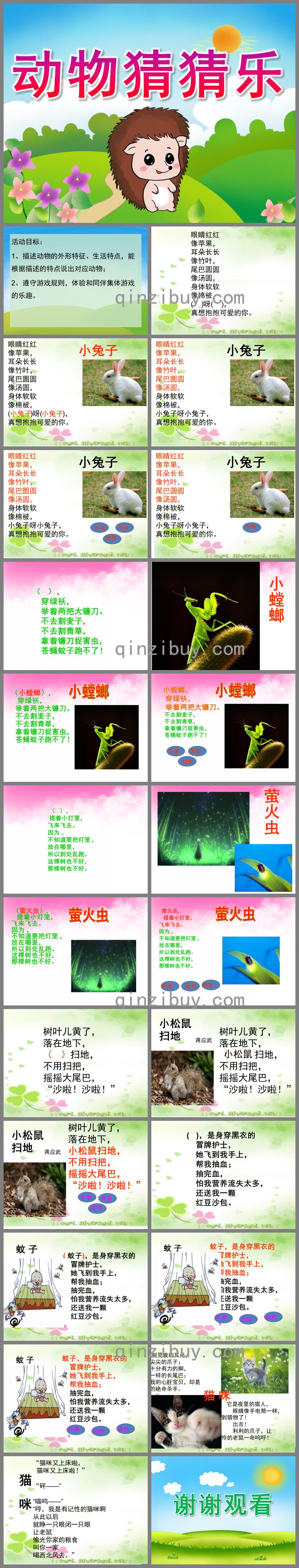 中班語言動物猜猜樂PPT課件