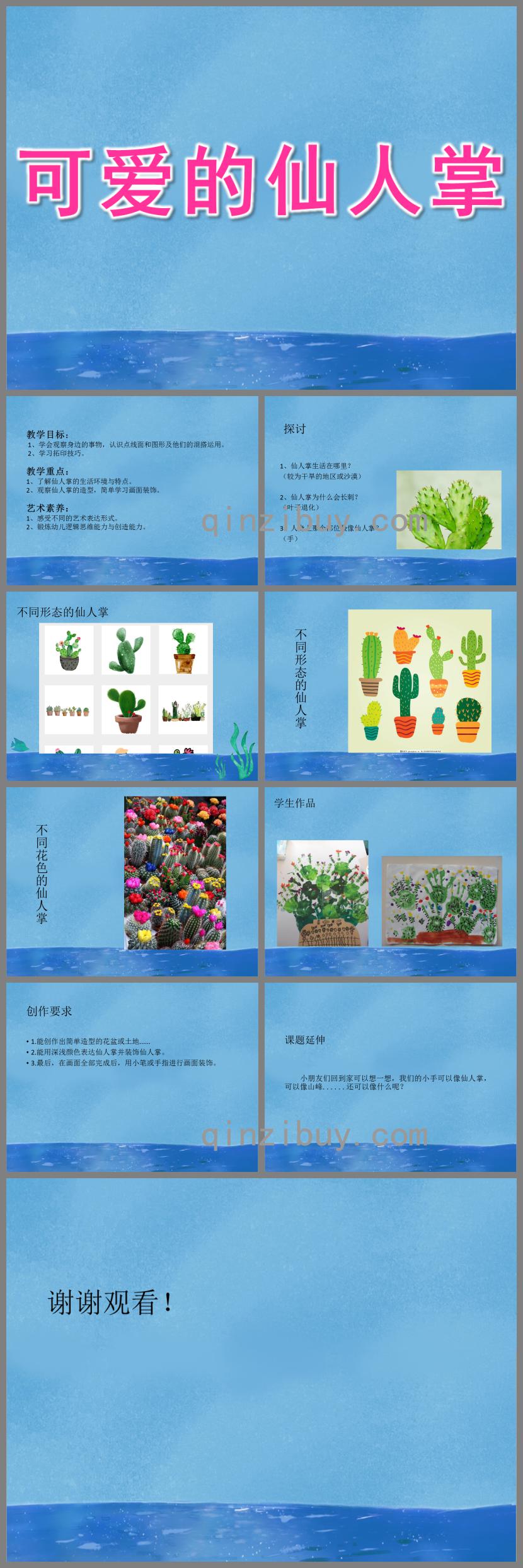 小班科學可愛的仙人掌PPT課件