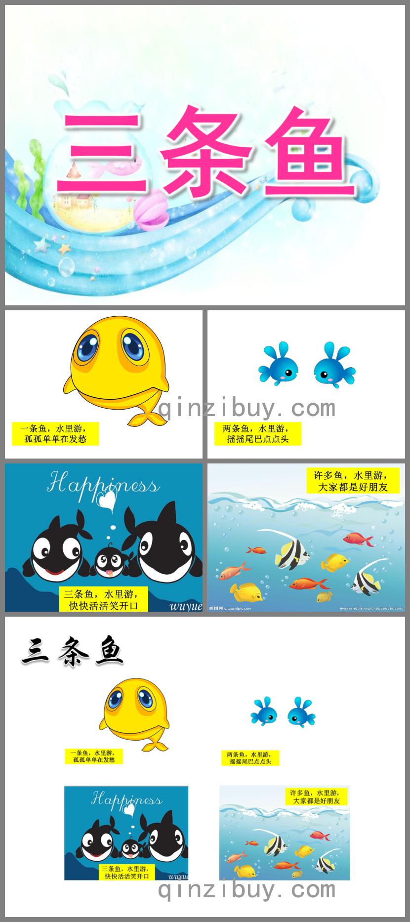 中班語言公開課三條魚PPT課件
