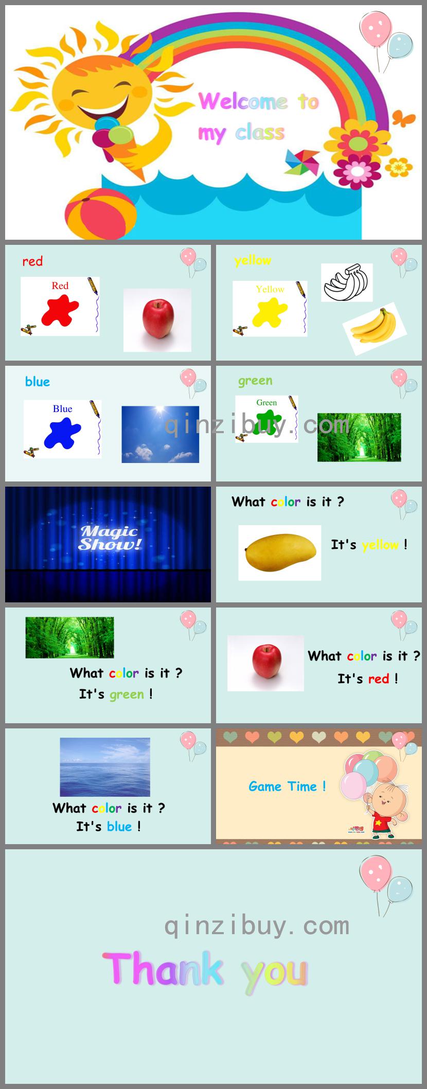 幼兒園少兒英語顏色PPT課件
