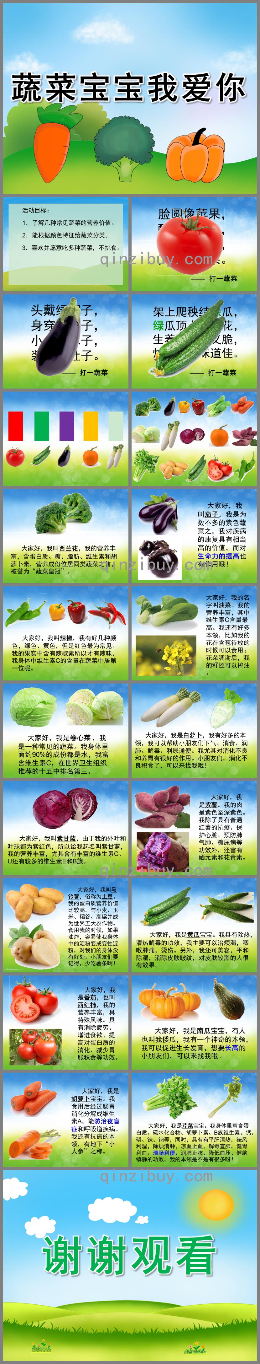 中班健康蔬菜寶寶我愛你PPT課件