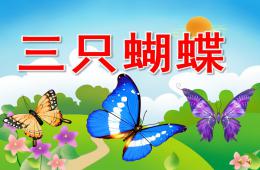 中班語言故事三只蝴蝶PPT課件音樂錄音