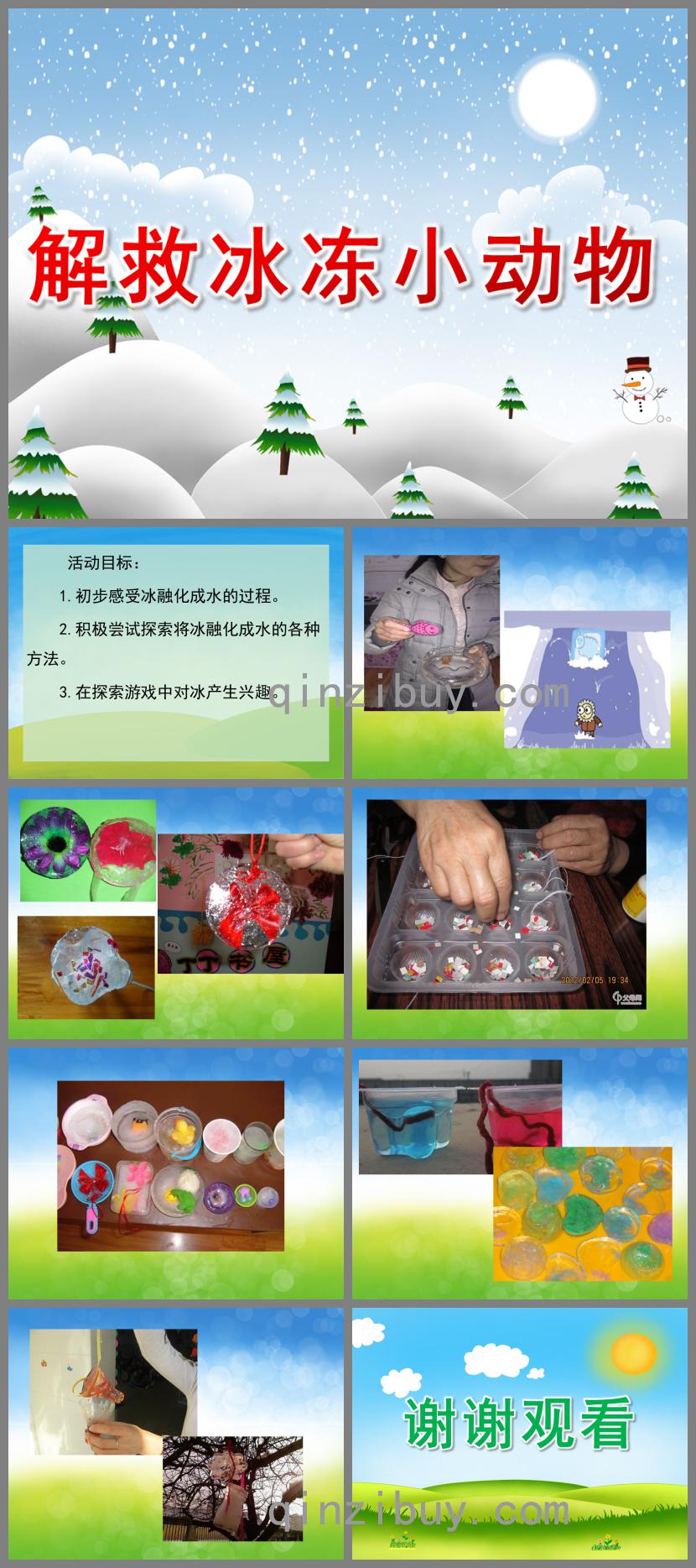 小班科學解救冰凍小動物PPT課件