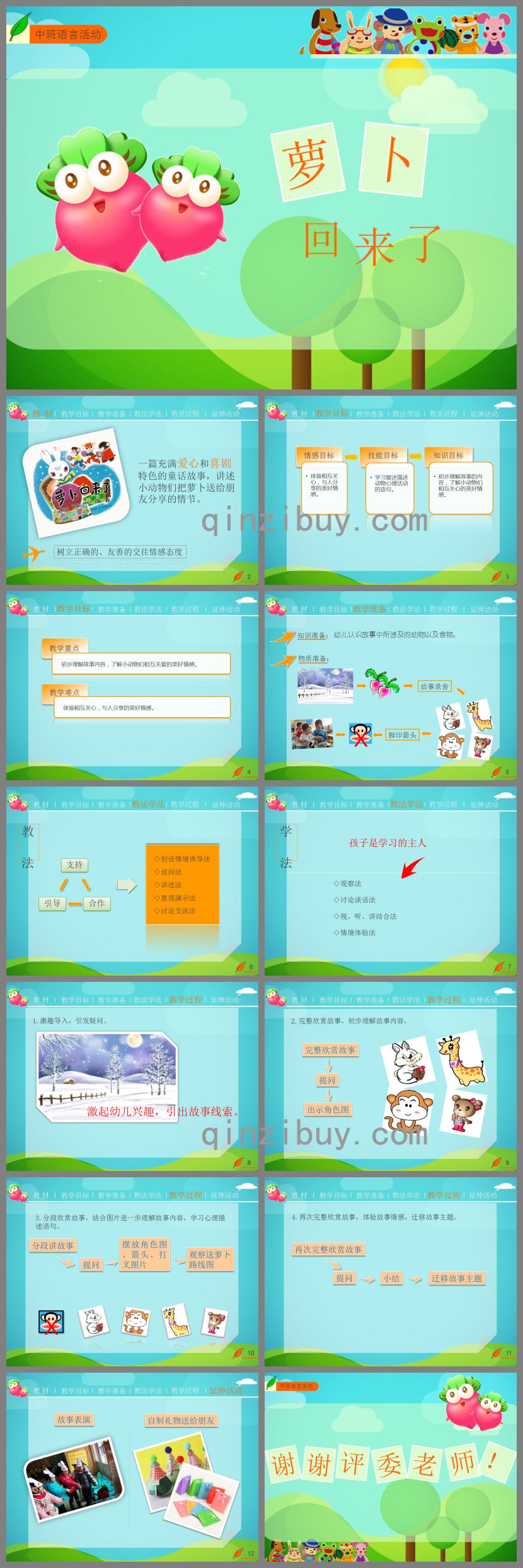 中班語(yǔ)言活動(dòng)說(shuō)課稿蘿卜回來(lái)了PPT課件