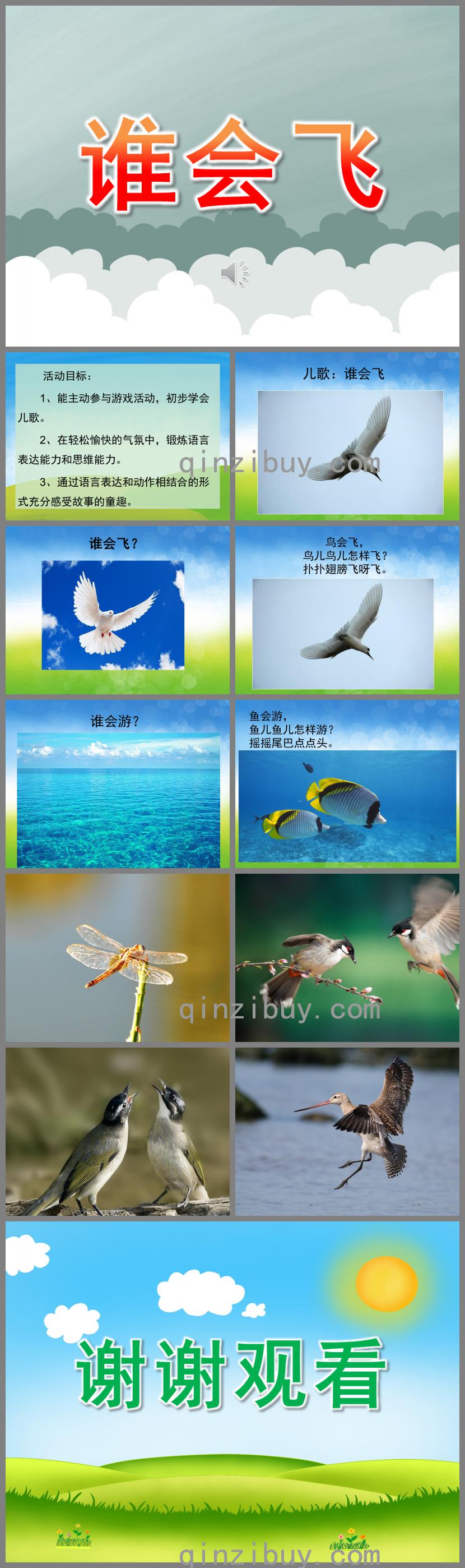 小班兒歌誰(shuí)會(huì)飛PPT課件音樂(lè)
