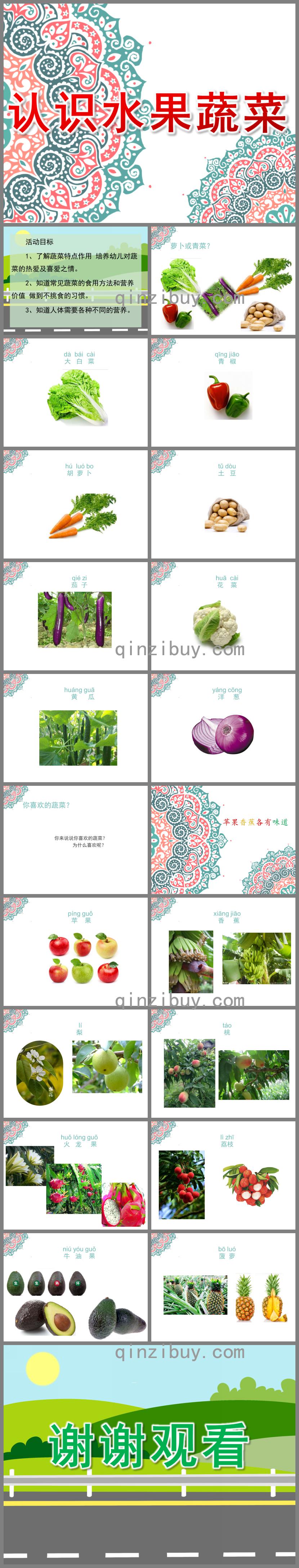 幼兒園認(rèn)識水果蔬菜PPT課件