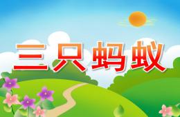 中班語言看圖講述三只螞蟻PPT課件配音音樂