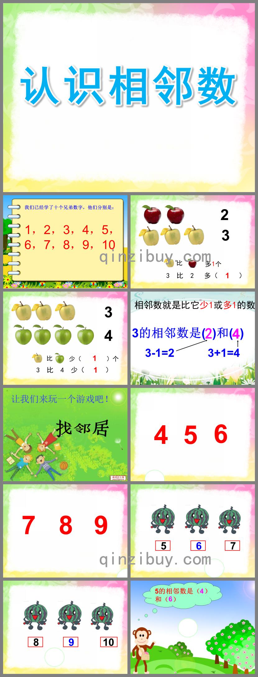 大班數學認識相鄰數PPT課件