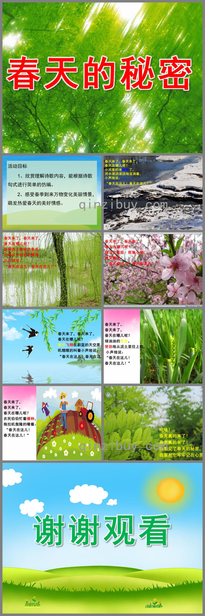 中班詩歌春天的秘密PPT課件
