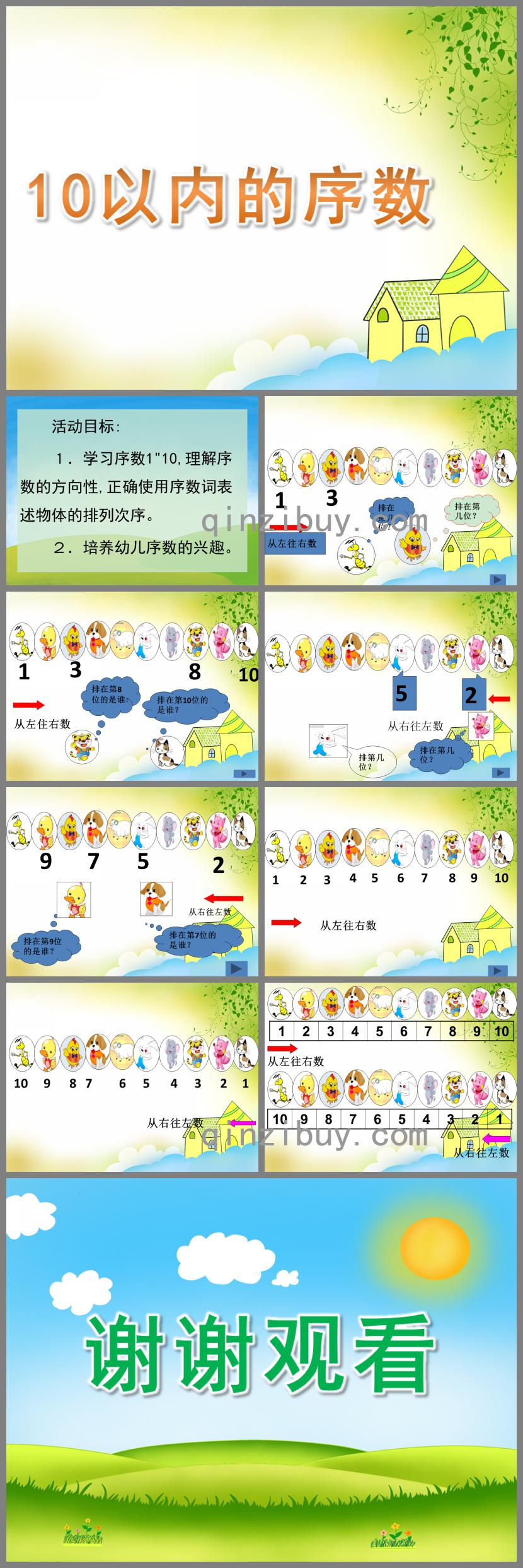 中班數學活動10以內的序數PPT課件