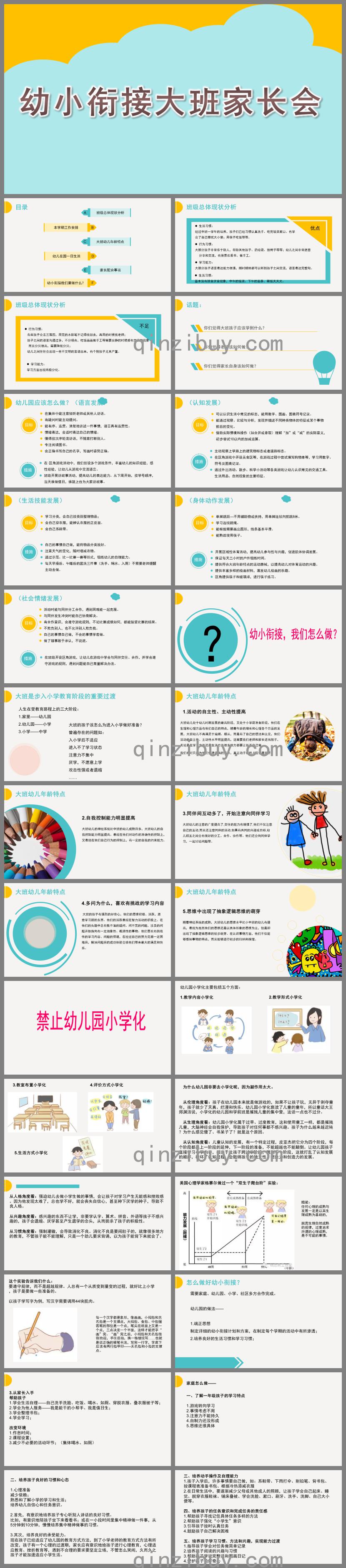 幼小銜接大班家長會PPT課件
