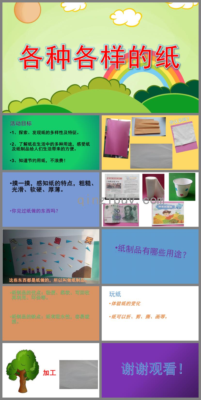 中班科學各種各樣的紙PPT課件