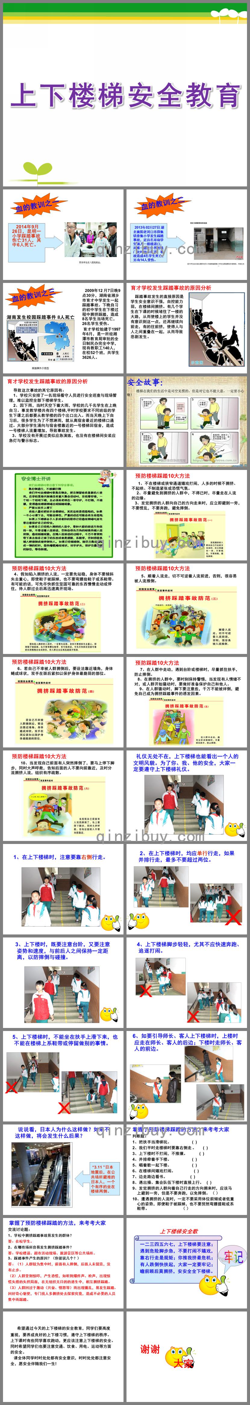 幼兒園上下樓梯安全教育PPT課件