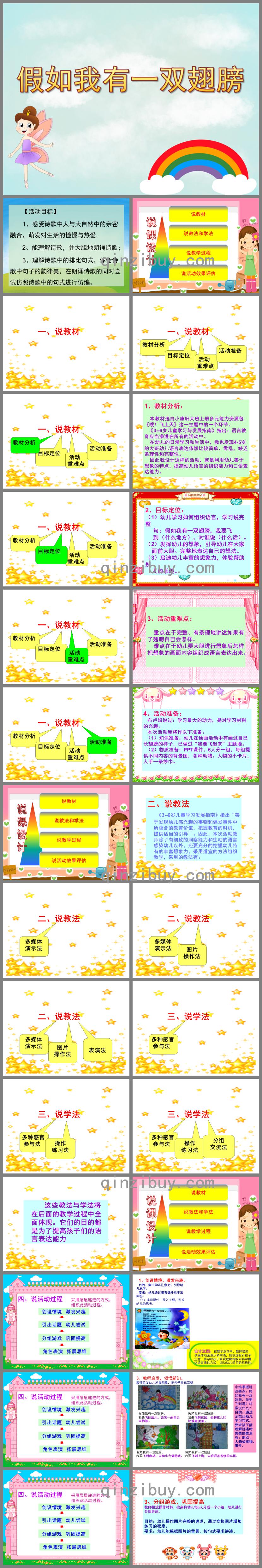 大班語言說課稿假如我有一雙翅膀PPT課件