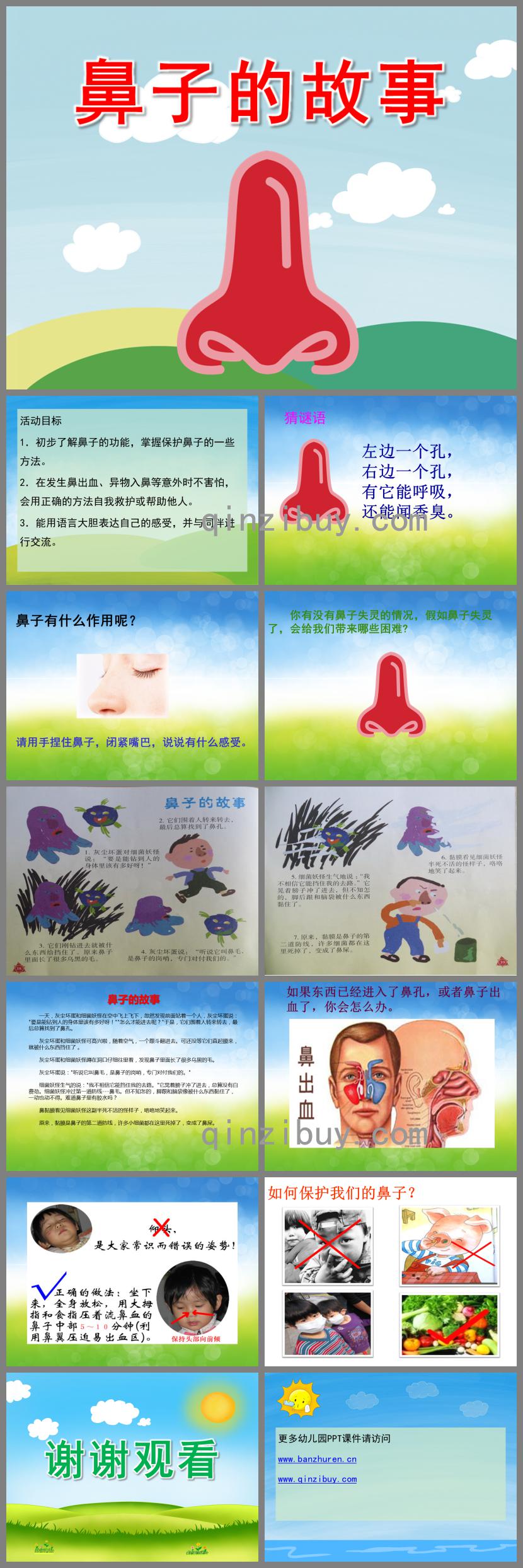 大班健康鼻子的故事PPT課件音頻