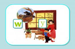 幼兒園拼音y w的PPT課件