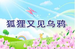 大班語(yǔ)言故事狐貍又見(jiàn)烏鴉PPT課件配音音樂(lè)