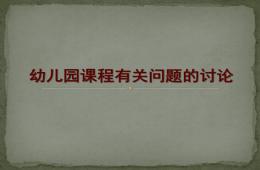 幼兒園課程有關問題的討論PPT課件