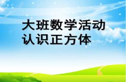 大班數(shù)學(xué)認(rèn)識正方體PPT課件