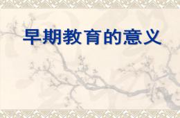 幼兒早期教育的重要性PPT課件